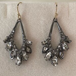 Alexis Bittar earrings - gunmetal color with crystals 14k earwire